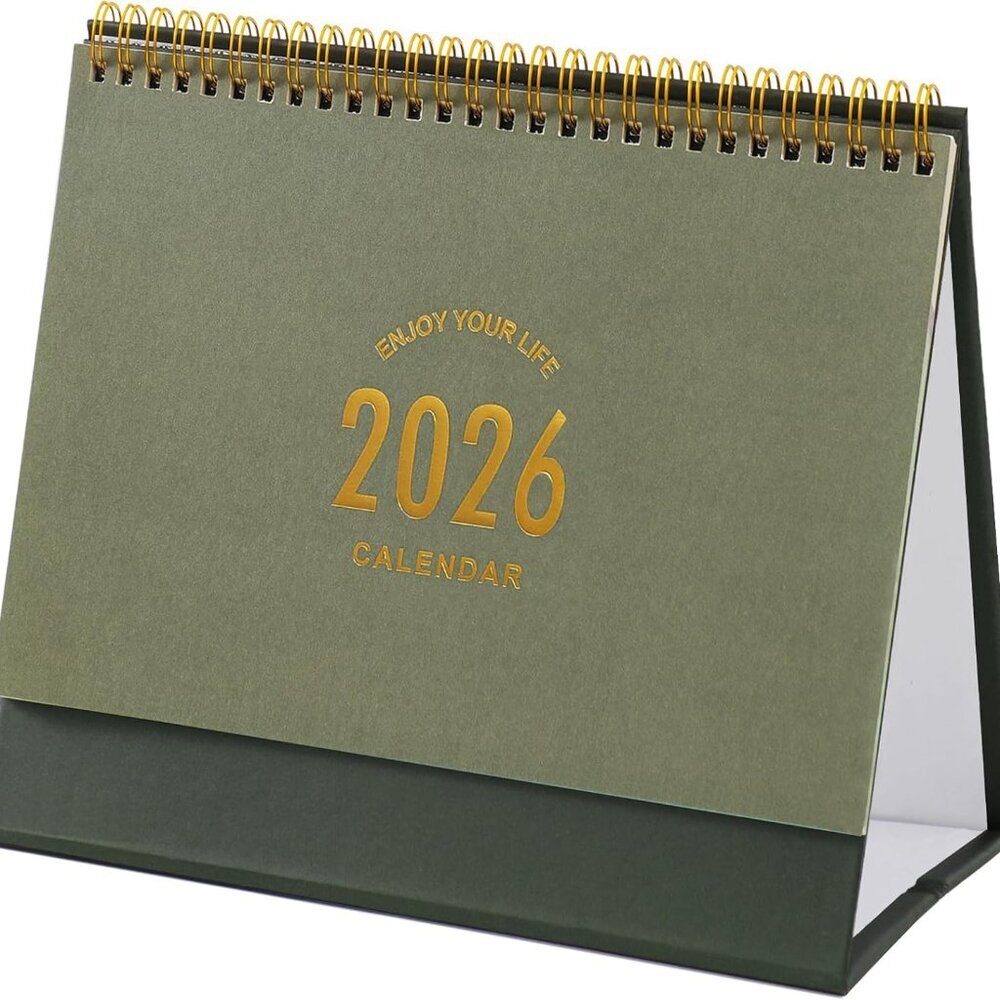 Small Desk Calendar 2025-2026, Standing Flip Desktop Calendar from July 2025 to